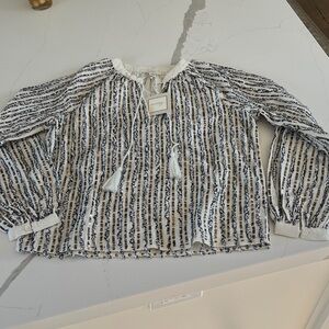 Chic Black and White Striped Blouse